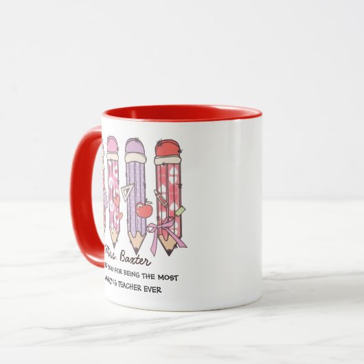 Mug Personalized Cute Teacher Appreciation Gift (Devant gauche)