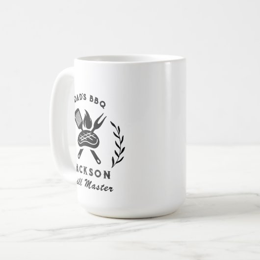 Mug Personalized Dad's BBQ Barbeque Grill Master  (Devant gauche)