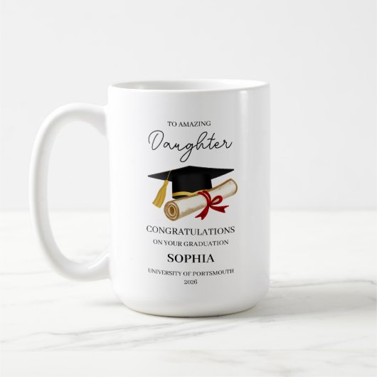Mug Personalized Daughter Graduation Keepsake  (Gauche)