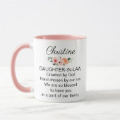 Mug Personalized Daughter In Law Religious Poem Floral (Gauche)