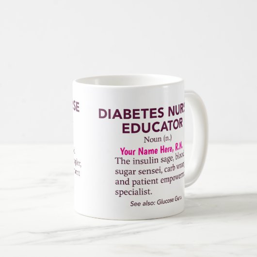 Mug Personalized Diabetes Nurse Educator Gift (Devant droit)