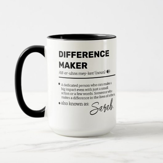 Mug Personalized Difference Maker Mug, Appreciation  (Gauche)