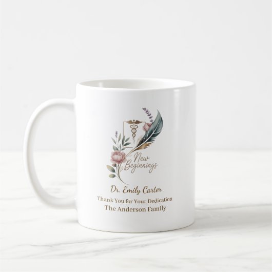 Mug Personalized Doctor Appreciation New Beginnings (Gauche)