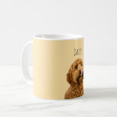 Mug Personalized Dog Photo | Custom Pet Name Yellow (Devant gauche)