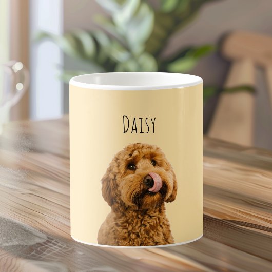 Mug Personalized Dog Photo | Custom Pet Name Yellow