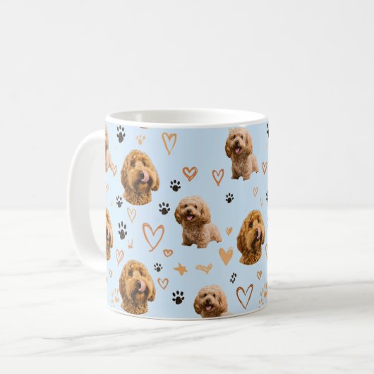 Mug Personalized Dog Photo Light Blue Custom Pet (Devant gauche)