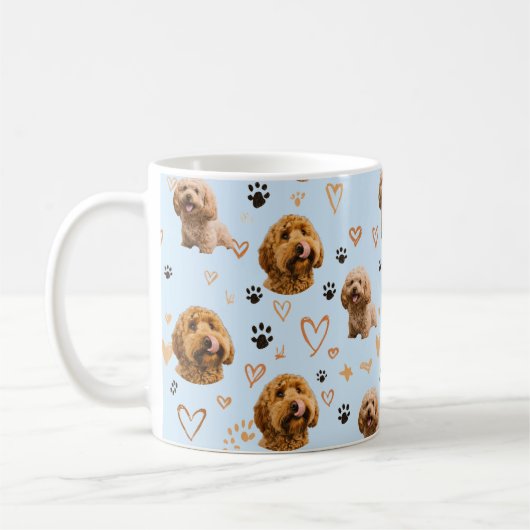 Mug Personalized Dog Photo Light Blue Custom Pet (Gauche)