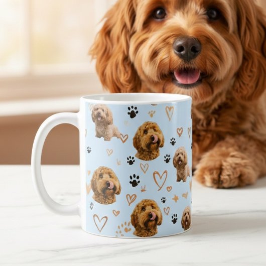 Mug Personalized Dog Photo Light Blue Custom Pet