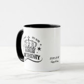 Mug Personalized Elegant Birthday Crown Typography (Devant gauche)