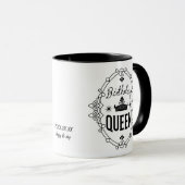 Mug Personalized Elegant Birthday Queen Typography (Devant droit)