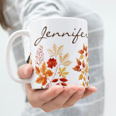 Mug Personalized Elegant Fall Floral Embroidered