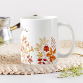 Mug Personalized Elegant Fall Floral Embroidered