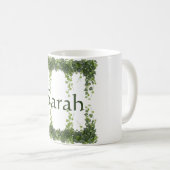 Mug Personalized Elegant Green Ivy Botanical Frame Cus (Devant droit)