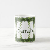 Mug Personalized Elegant Green Ivy Botanical Frame Cus (Centre)