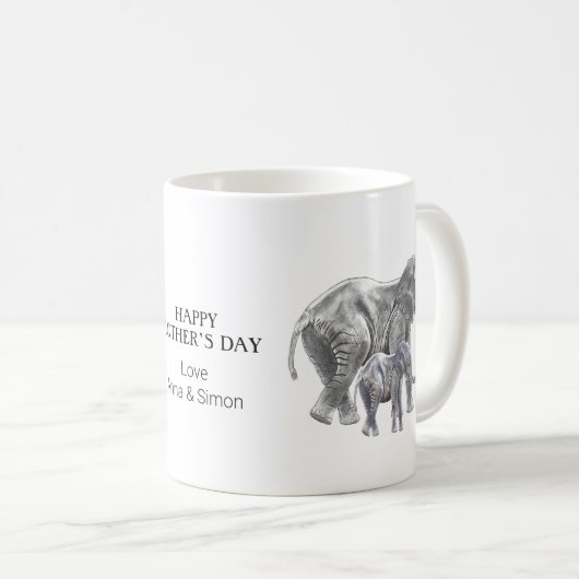 Mug Personalized elephant mother's day (Devant droit)