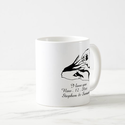 Mug Personalized engaged couple , engagement  (Devant droit)