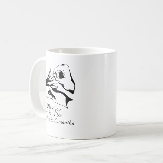 Mug Personalized engaged couple , engagement  (Devant gauche)