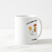Mug Personalized F-CAW-F Christmas Funny Chicken  (Devant droit)