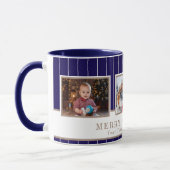 Mug Personalized Family 3 Photo Collage Christmas  (Gauche)