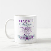 Mug Personalized Fear Not Isaiah 41:10 Purple Floral (Gauche)