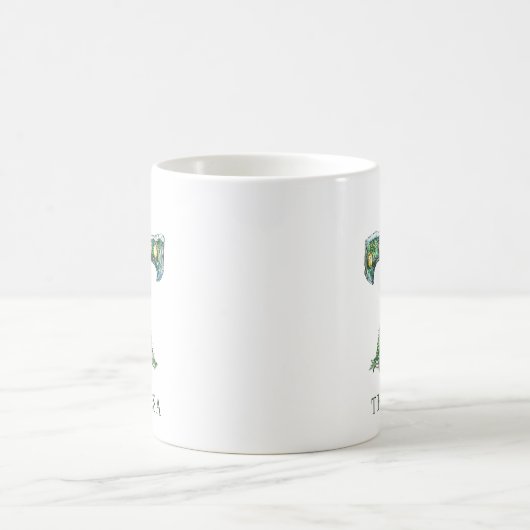 Mug Personalized Festive Christmas Tree Monogram T (Centre)