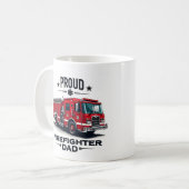 Mug Personalized Firefighter Dad Name W/ Firetruck (Devant gauche)