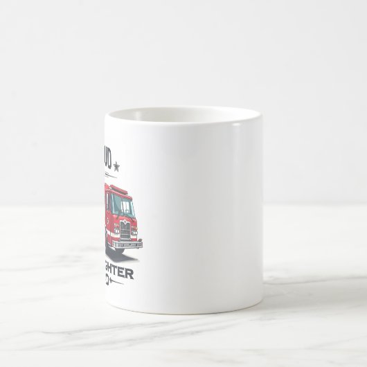 Mug Personalized Firefighter Dad Name W/ Firetruck (Centre)