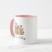 Mug Personalized Floral Books Mug, teacher coffee mug, (Devant gauche)