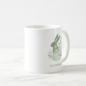 Mug Personalized Floral Easter Bunny (Devant droit)