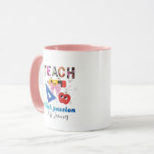 Mug Personalized floral letter coquette bow teacher (Devant gauche)