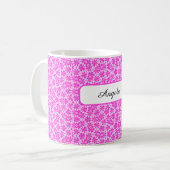 Mug Personalized Fuchsia Flowers (Devant gauche)