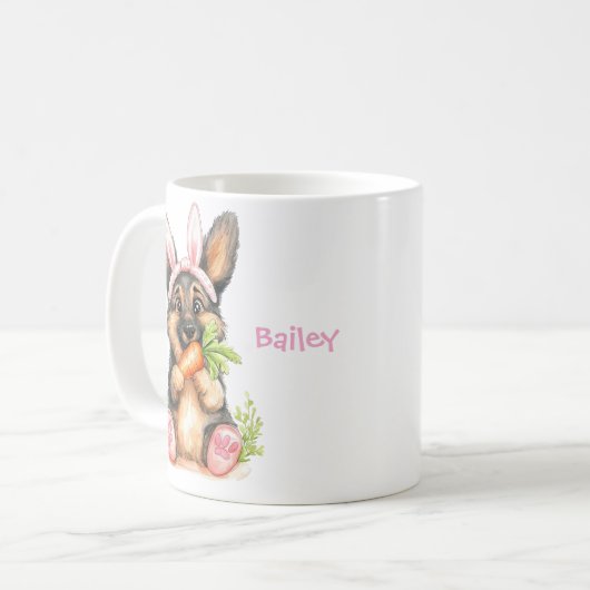 Mug Personalized German Shepherd Puppy Easter (Devant gauche)