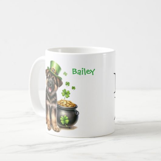 Mug Personalized German Shepherd St. Patty's Day (Devant gauche)
