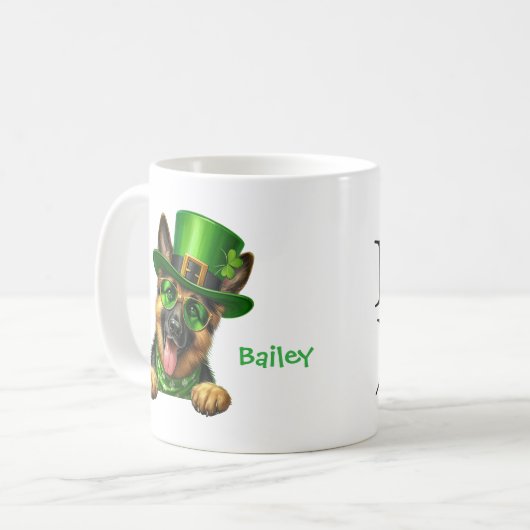 Mug Personalized German Shepherd St. Patty's Day (Devant gauche)