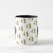 Mug Personalized gold paws pattern pet lovers (Centre)