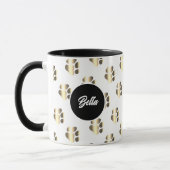 Mug Personalized gold paws pattern pet lovers (Gauche)