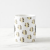 Mug Personalized gold paws pattern pet lovers (Centre)