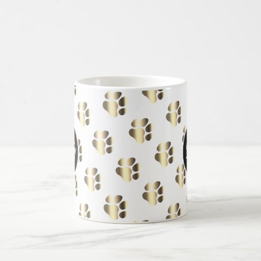 Mug Personalized gold paws pattern pet lovers (Centre)