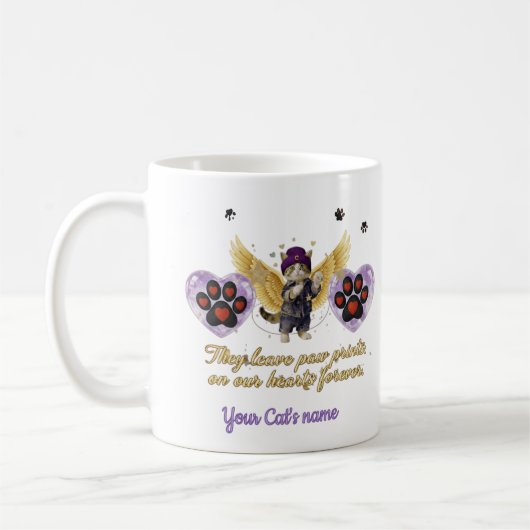 Mug Personalized golden winged cat (Gauche)