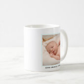 Mug Personalized Grandma, Blue Heart New Baby Photo (Devant droit)