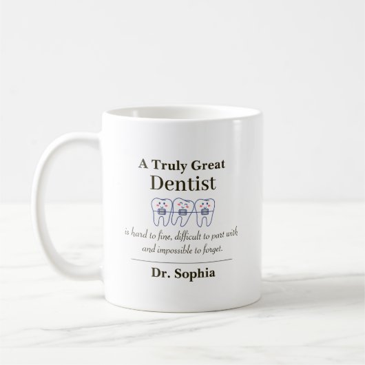 Mug Personalized Great Dentist Appreciation Gift Coffe (Gauche)