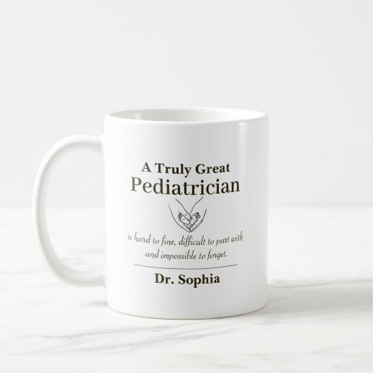 Mug Personalized Great Pediatrician Appreciation Gift (Gauche)