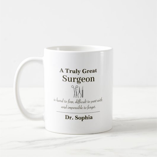Mug Personalized Great Surgeon Appreciation Gift (Gauche)