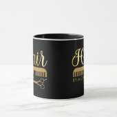Mug Personalized Hair Stylist Beauty Salon Black Gold (Centre)