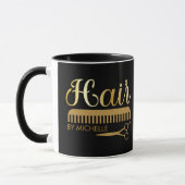 Mug Personalized Hair Stylist Beauty Salon Black Gold (Gauche)