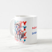 Mug Personalized Happy 4th of July Husky Dog (Devant gauche)