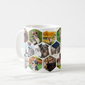Mug Personalized Hexagon Pet Photo Collage Dog & Cat L (Devant gauche)