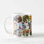 Mug Personalized Hexagon Pet Photo Collage Dog & Cat L (Gauche)