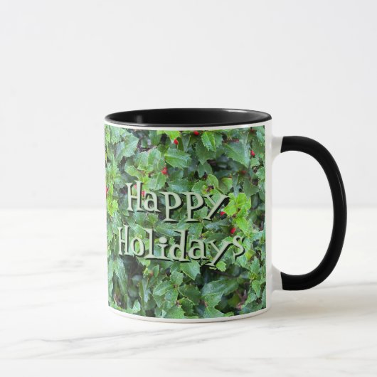 Mug Personalized Holly Berry Christmas Holiday Gift Mu (Droite)