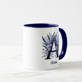 Mug Personalized Initial A Floral Custom Name Monogram (Devant droit)